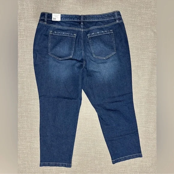 Lane Bryant Signature Fit Slim Straight Ankle Jeans Size 20 Mid-Rise Distressed - Picture 2 of 13